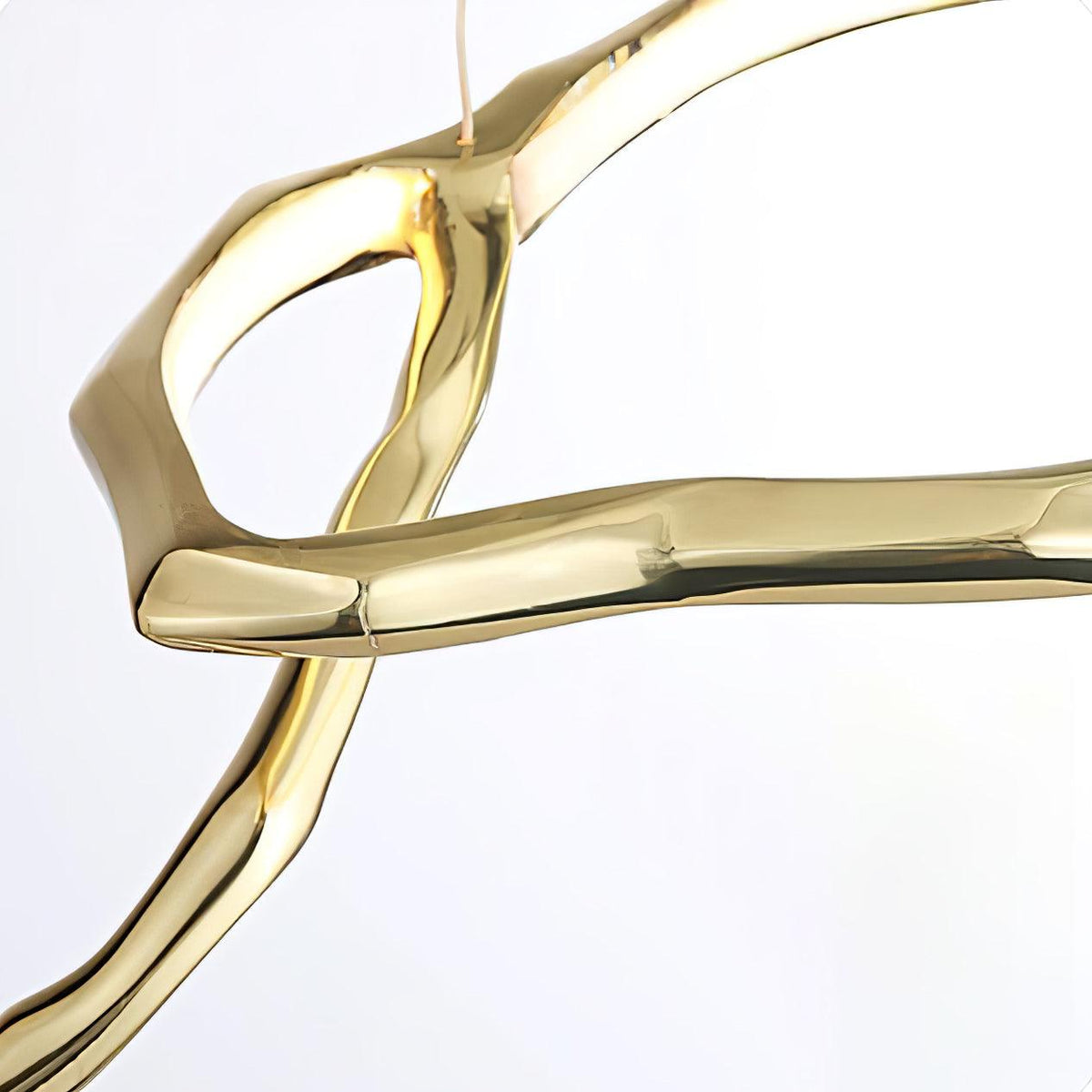 Cloud Rings Brass LED Chandelier, Modern Sculptural Pendant Light