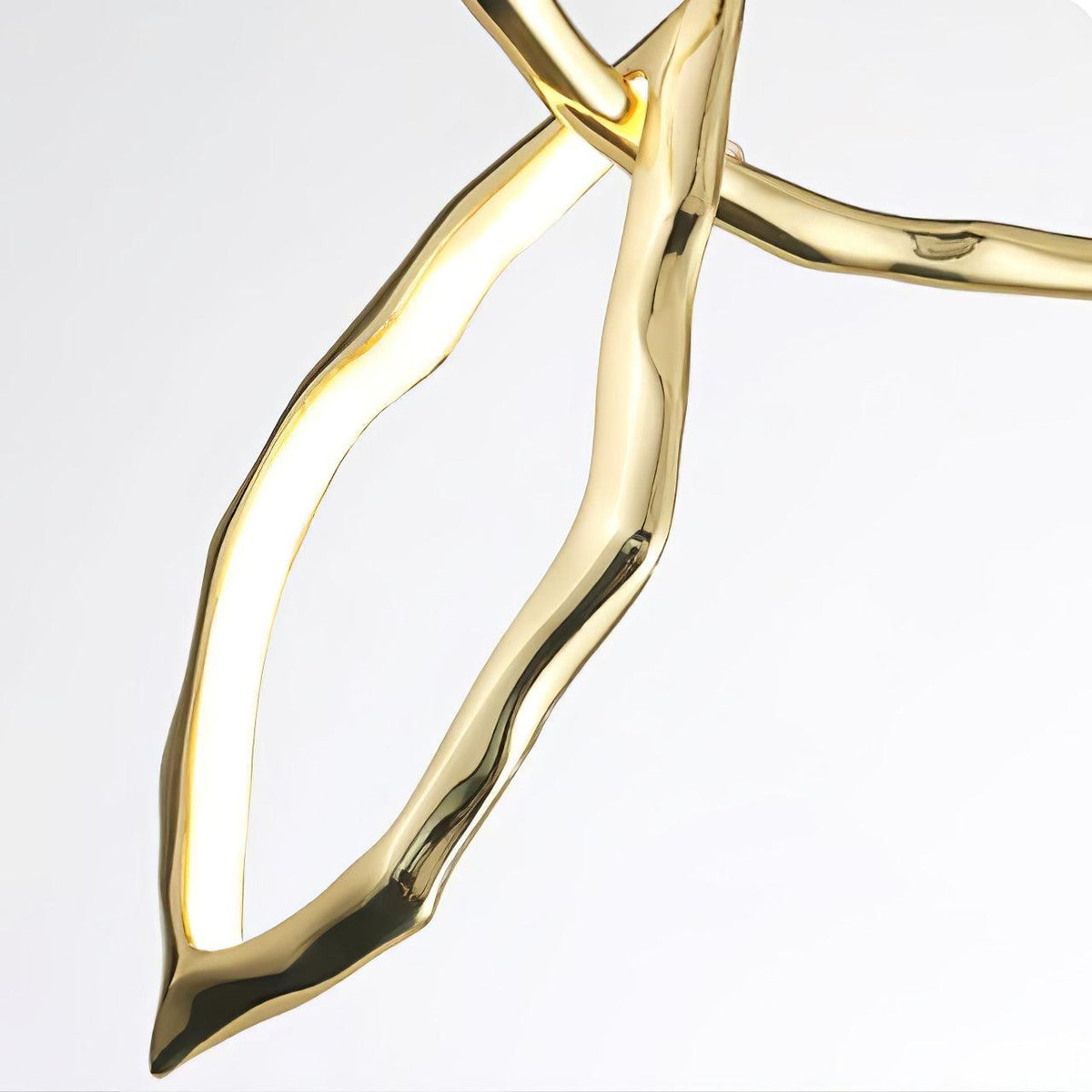 Cloud Rings Brass LED Chandelier, Modern Sculptural Pendant Light