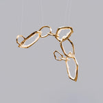 Cloud Rings Brass LED Chandelier, Modern Sculptural Pendant Light