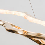 Cloud Rings Brass LED Chandelier, Modern Sculptural Pendant Light