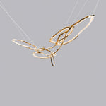 Cloud Rings Brass LED Chandelier, Modern Sculptural Pendant Light