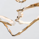 Cloud Rings Brass LED Chandelier, Modern Sculptural Pendant Light