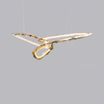 Cloud Rings Brass LED Chandelier, Modern Sculptural Pendant Light