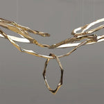 Cloud Rings Brass LED Chandelier, Modern Sculptural Pendant Light
