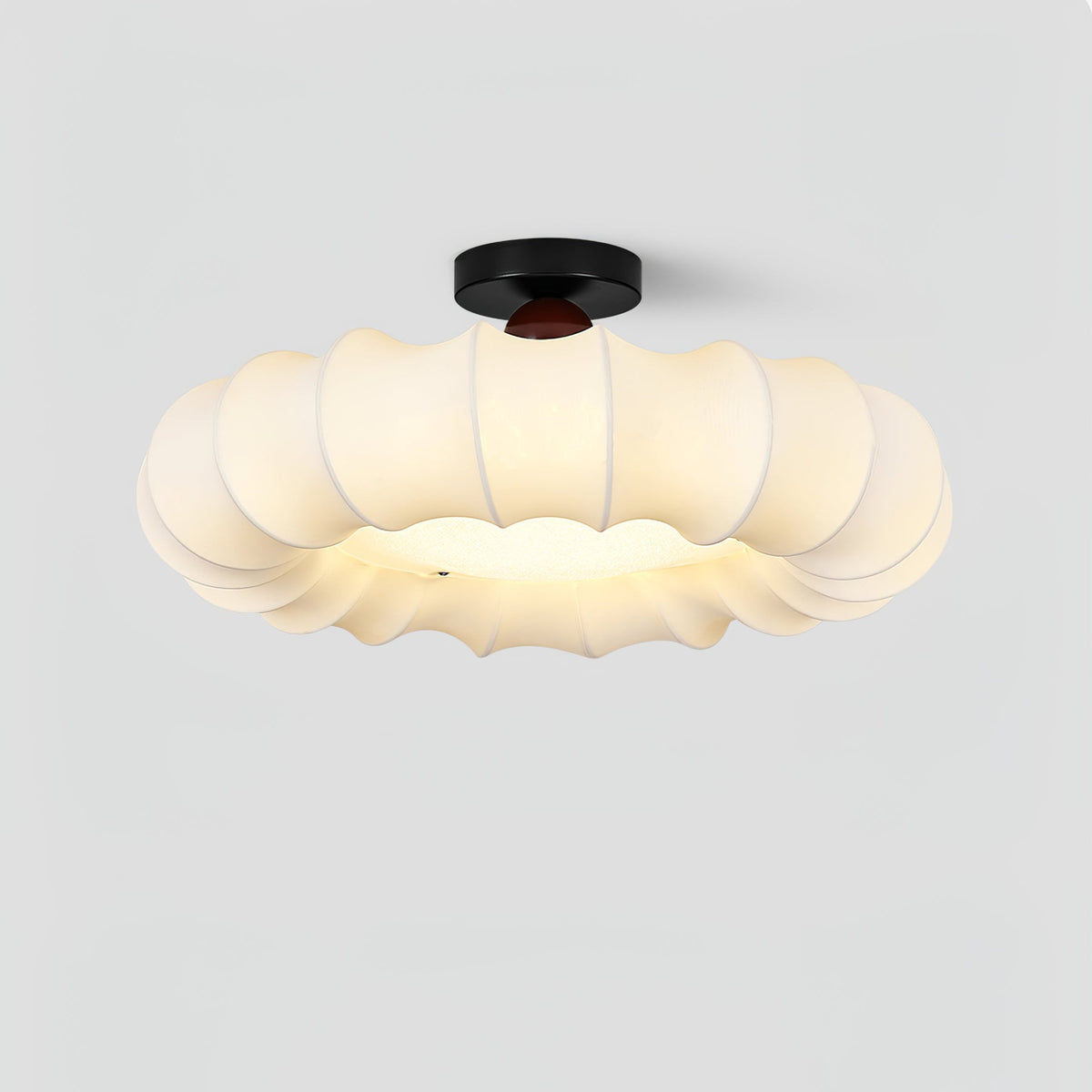 Cloudelle Flush Ceiling Light – Sculptural LED Ceiling Lamp with Walnut Accent