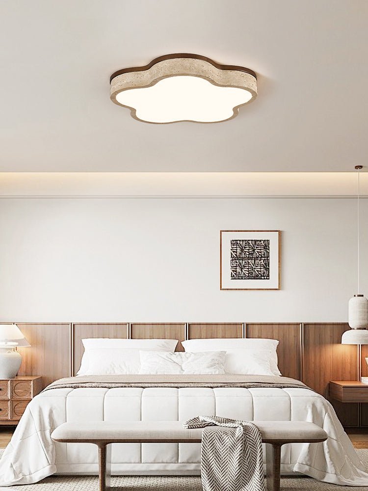 Cloudline Travertine Ceiling Light – Modern Flush Mount LED Lamp