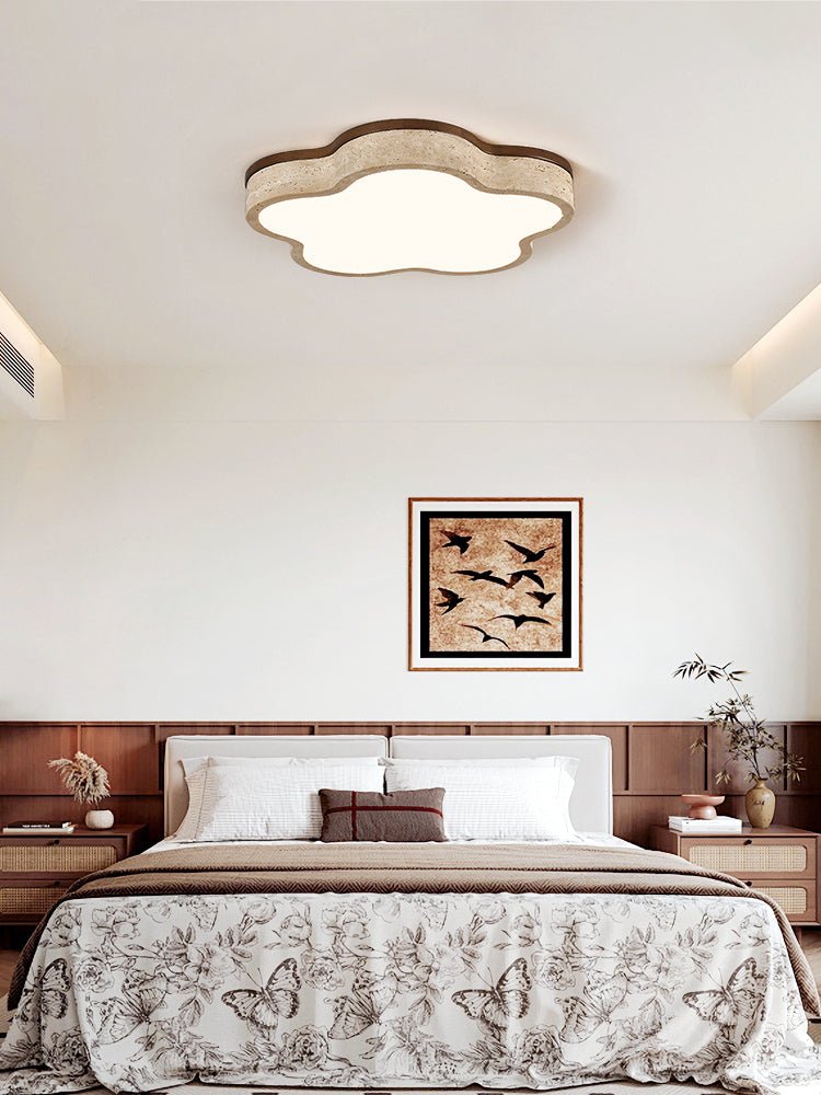 Cloudline Travertine Ceiling Light – Modern Flush Mount LED Lamp
