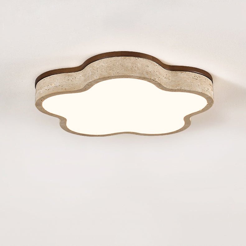 Cloudline Travertine Ceiling Light – Modern Flush Mount LED Lamp