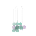 Iridescent Disc Chandelier with Cloud Glass Accents