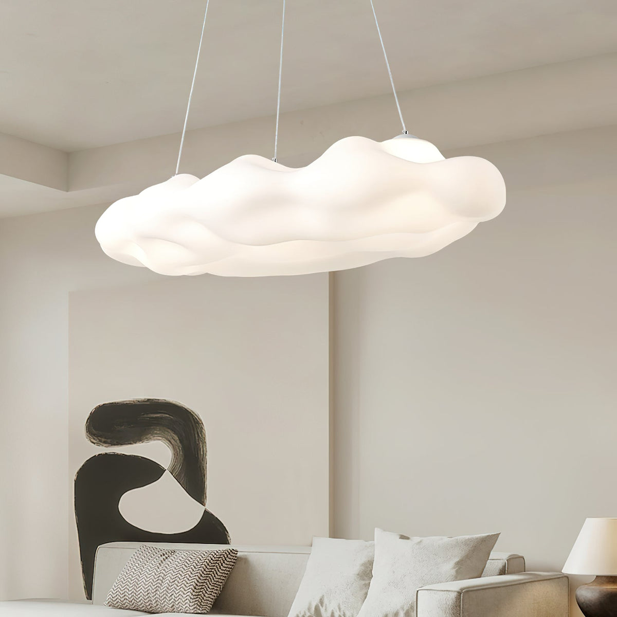 Cloudys Sculptural Pendant Light in White for Modern Interiors