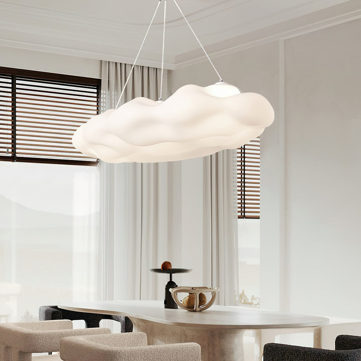 Cloudys Sculptural Pendant Light in White for Modern Interiors