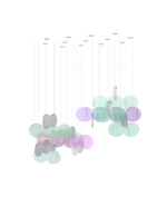 Iridescent Disc Chandelier with Cloud Glass Accents