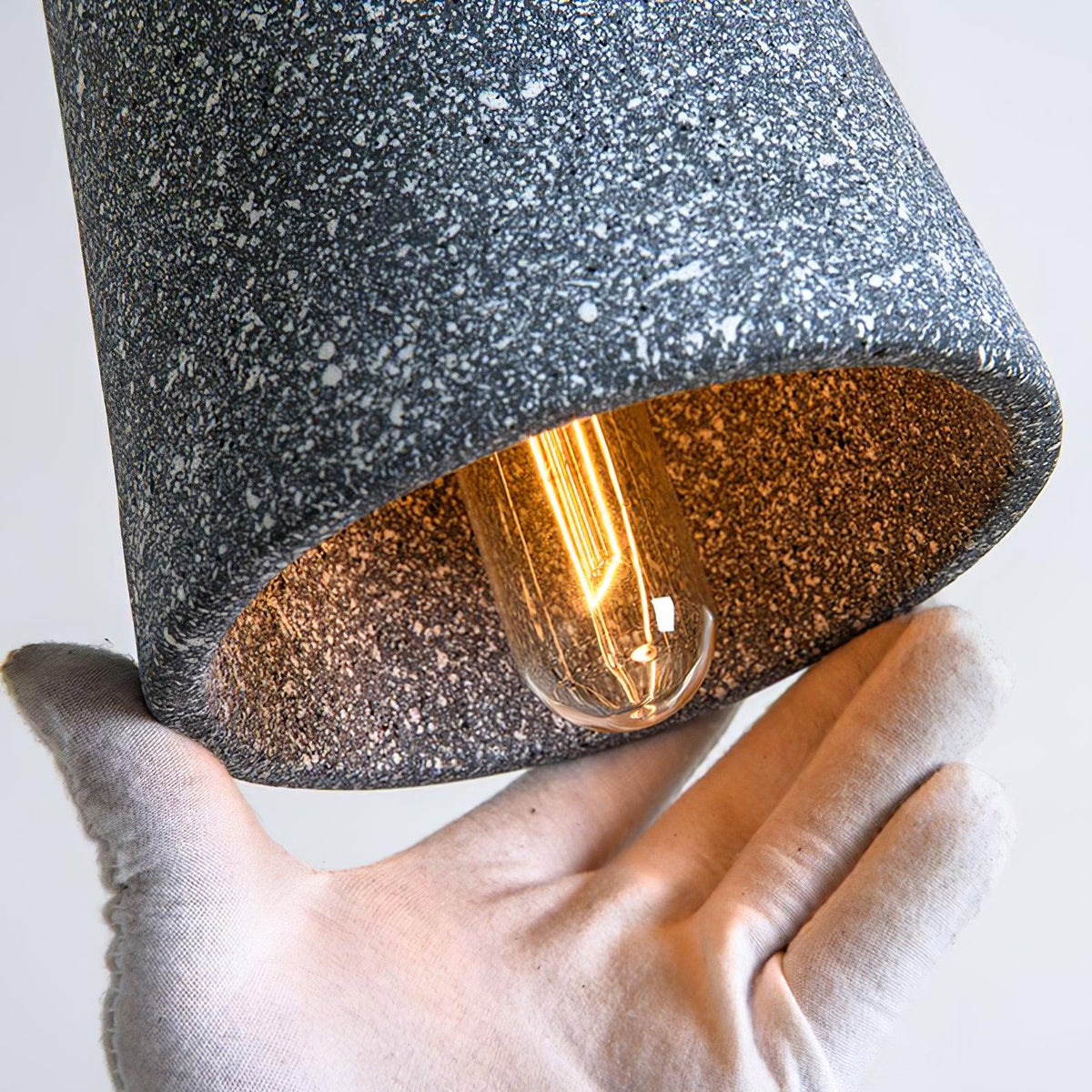 Coburg Pendant Light in Concrete and Wood – Minimalist Ceiling Lamp