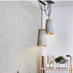 Coburg Pendant Light in Concrete and Wood – Minimalist Ceiling Lamp