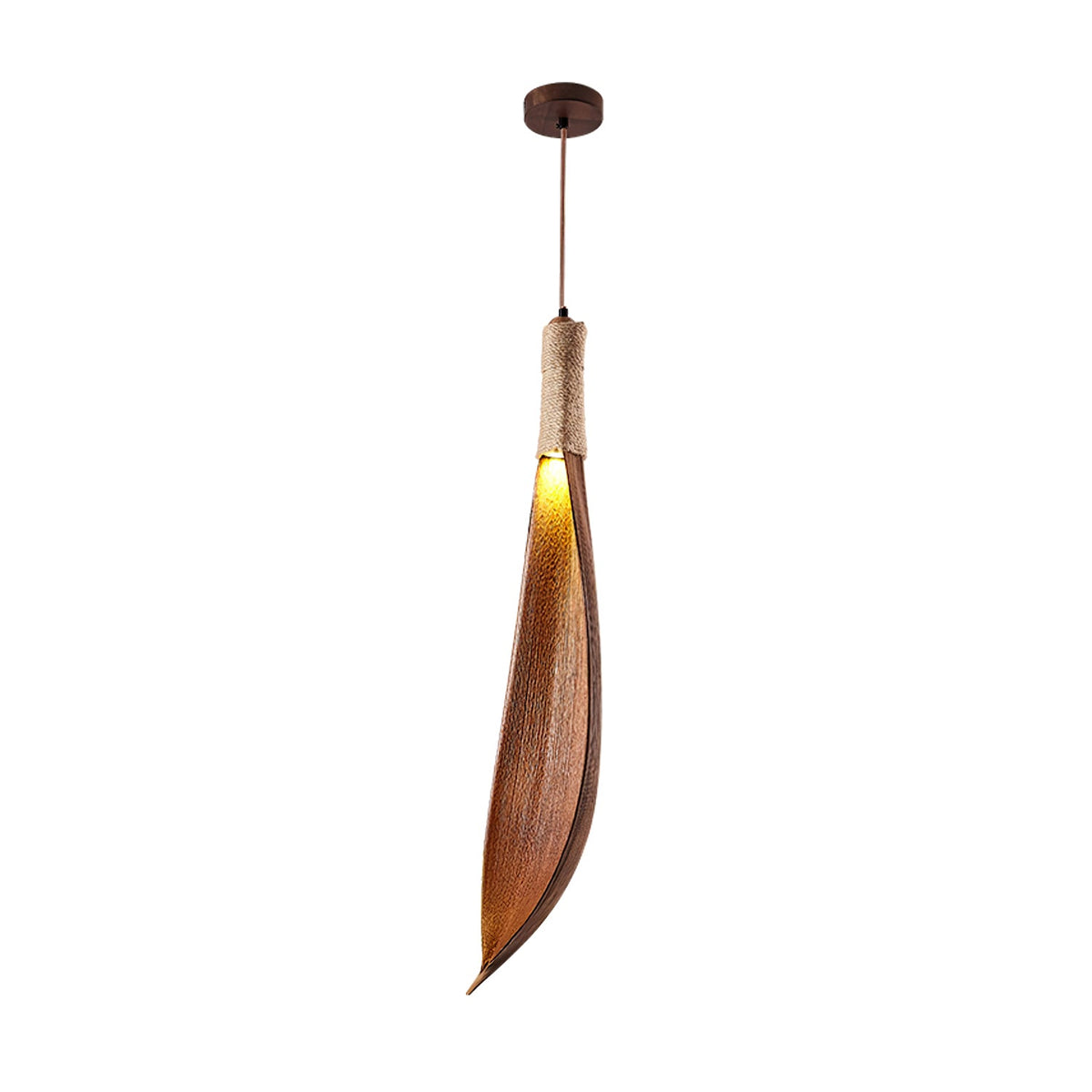 Cocoa Leaf Pendant Light – Natural Organic Hanging Lamp for Boho Interiors