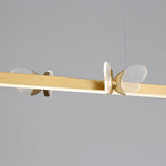Cohen Butterfly Chandelier – Modern Gold LED Linear Pendant for Dining Room