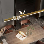 Cohen Butterfly Chandelier – Modern Gold LED Linear Pendant for Dining Room