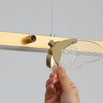 Cohen Butterfly Chandelier – Modern Gold LED Linear Pendant for Dining Room