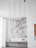 Modular Pendant Chandelier with Matte Lacquered Cables, 1-12 Lights