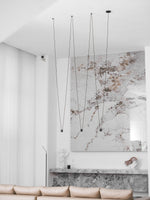 Modular Pendant Chandelier with Matte Lacquered Cables, 1-12 Lights