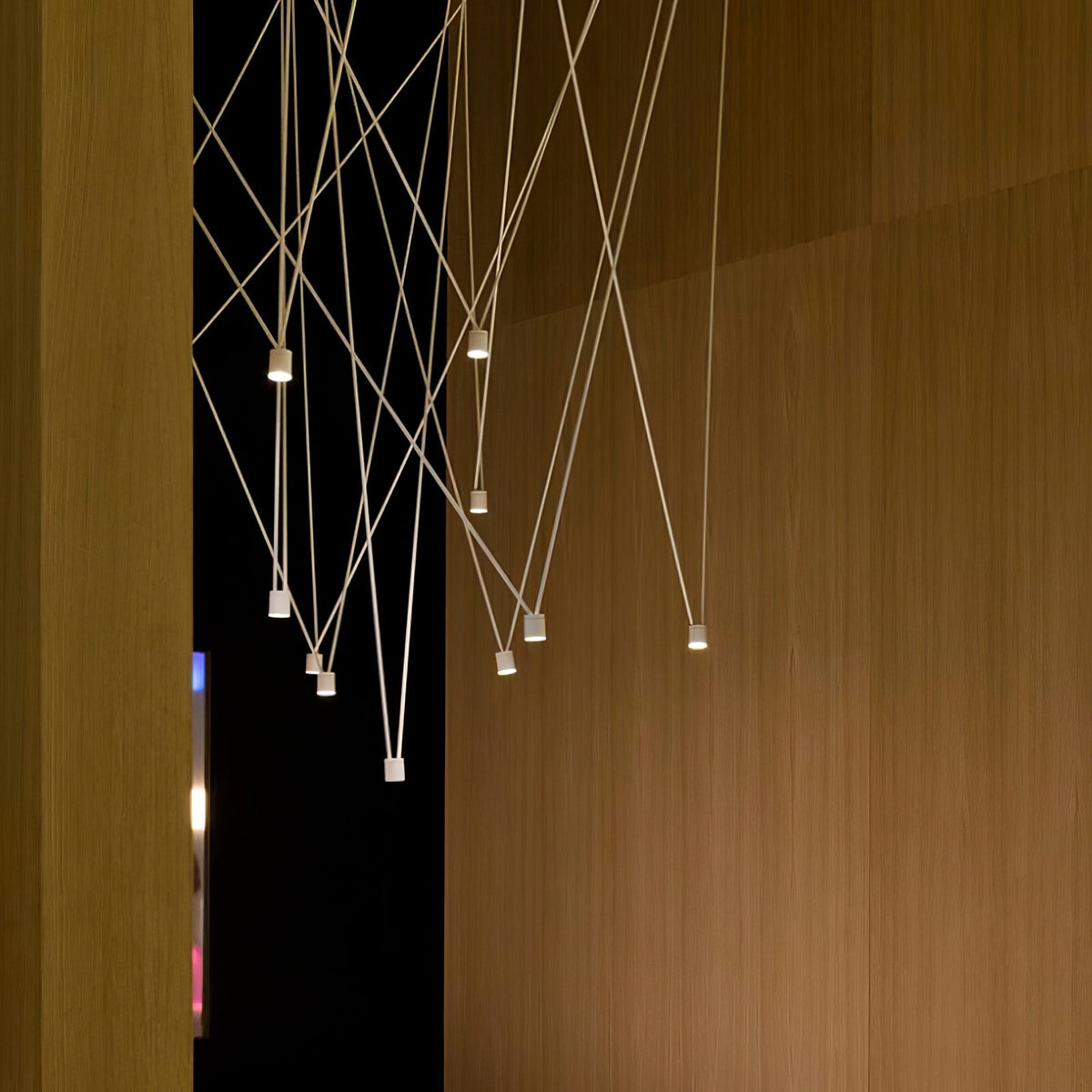 Modular Pendant Chandelier with Matte Lacquered Cables, 1-12 Lights