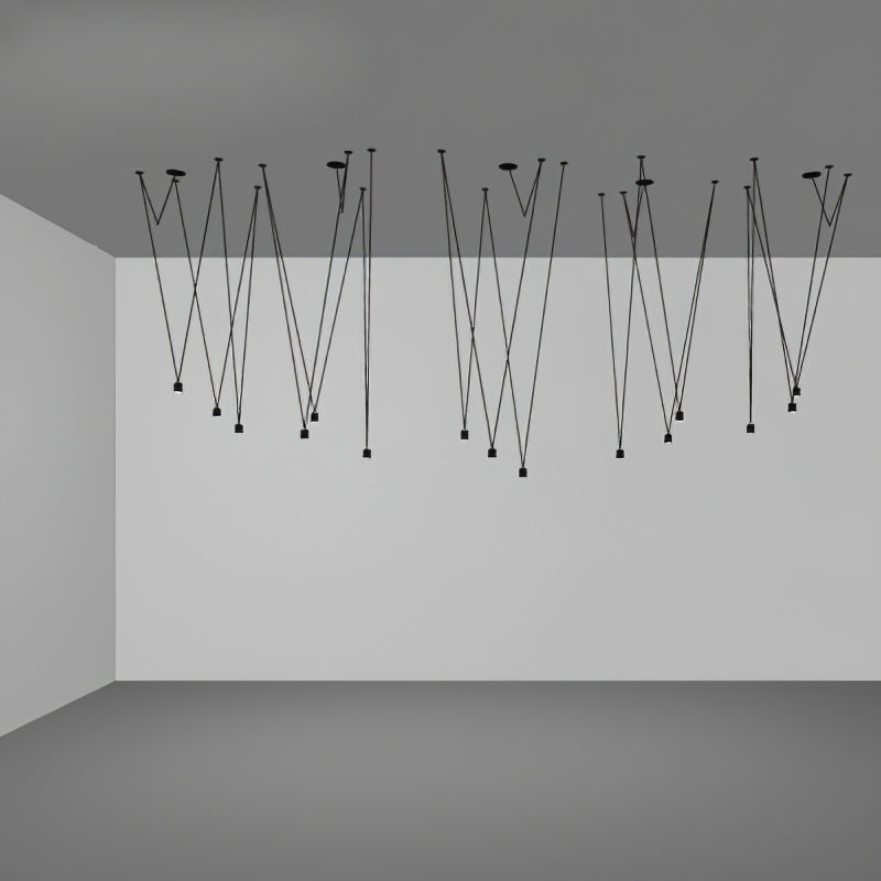 Modular Pendant Chandelier with Matte Lacquered Cables, 1-12 Lights