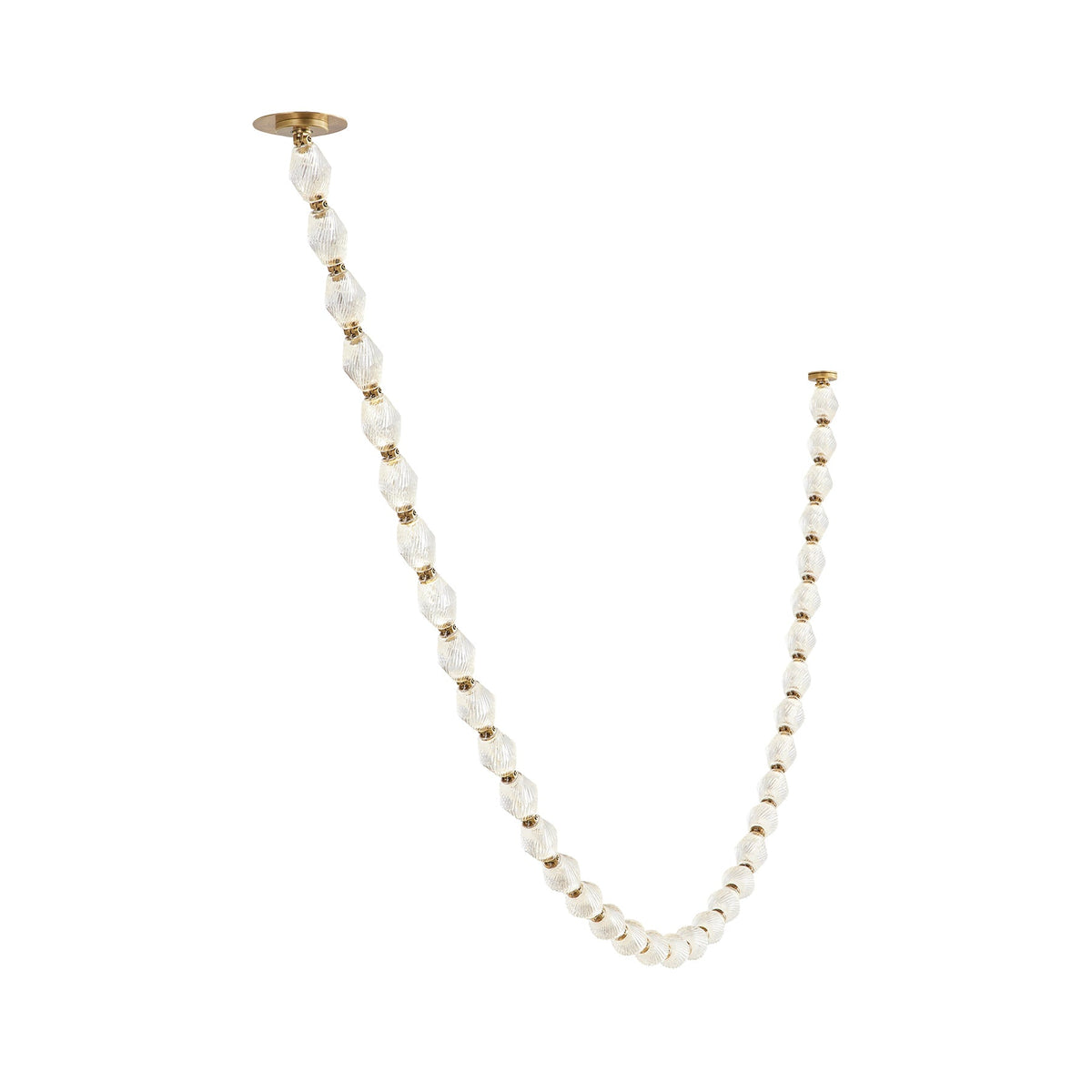 Riviere Glass Chain Chandelier – Modern Linear LED Pendant Light