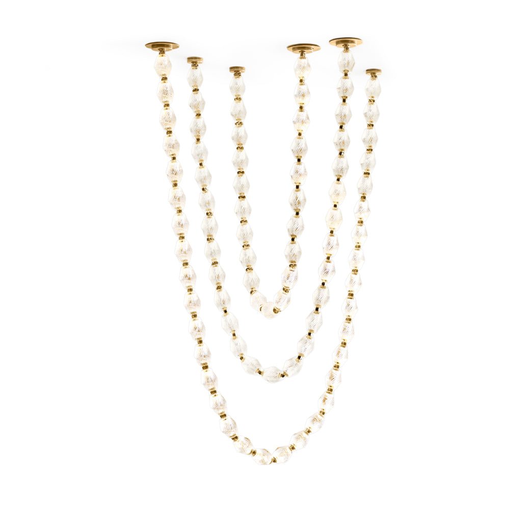 Riviere Glass Chain Chandelier – Modern Linear LED Pendant Light