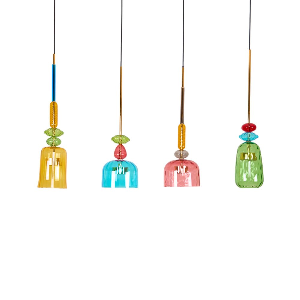 Art Glass Pendant Light – Hand-Blown Stained Glass Chandelier for Dining & Living