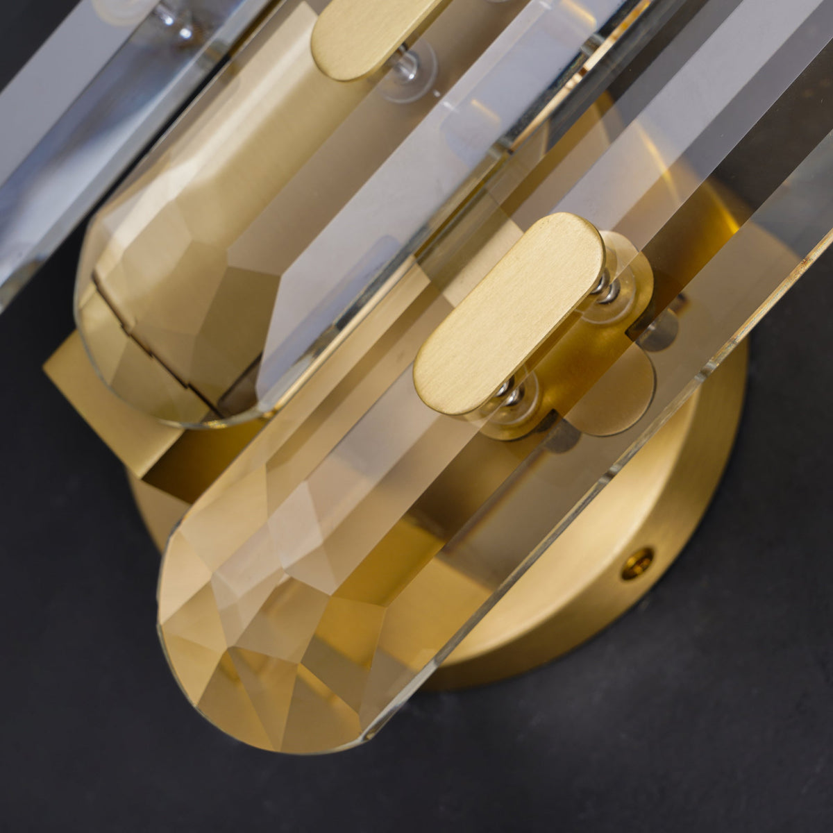 Bolton Crystal Wall Sconce in Brass for Bedroom and Living Room