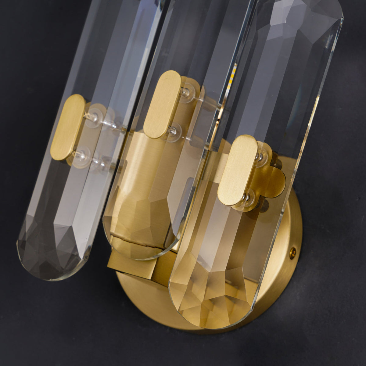 Bolton Crystal Wall Sconce in Brass for Bedroom and Living Room