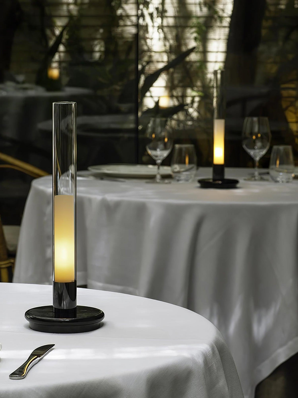 Column Built In Battery Table Lamp