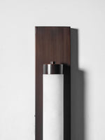 Columnar Alabaster Wall Sconce in Bronze Brass