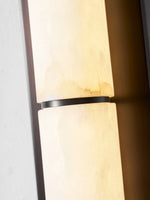 Columnar Alabaster Wall Sconce in Bronze Brass
