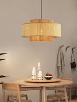 Handwoven Rattan Concentric Pendant Light for Modern Interiors