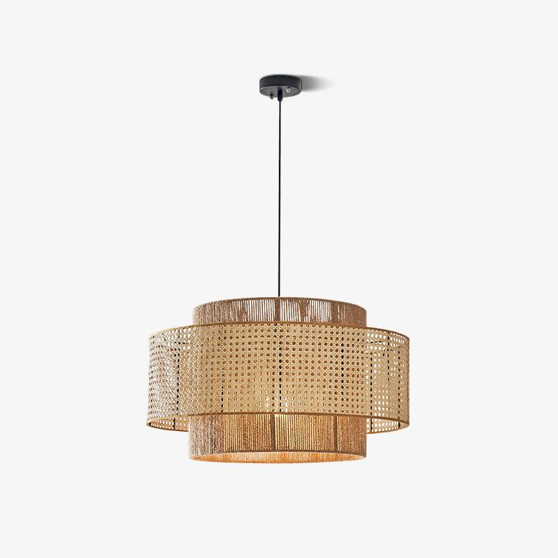 Handwoven Rattan Concentric Pendant Light for Modern Interiors