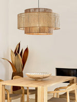Handwoven Rattan Concentric Pendant Light for Modern Interiors