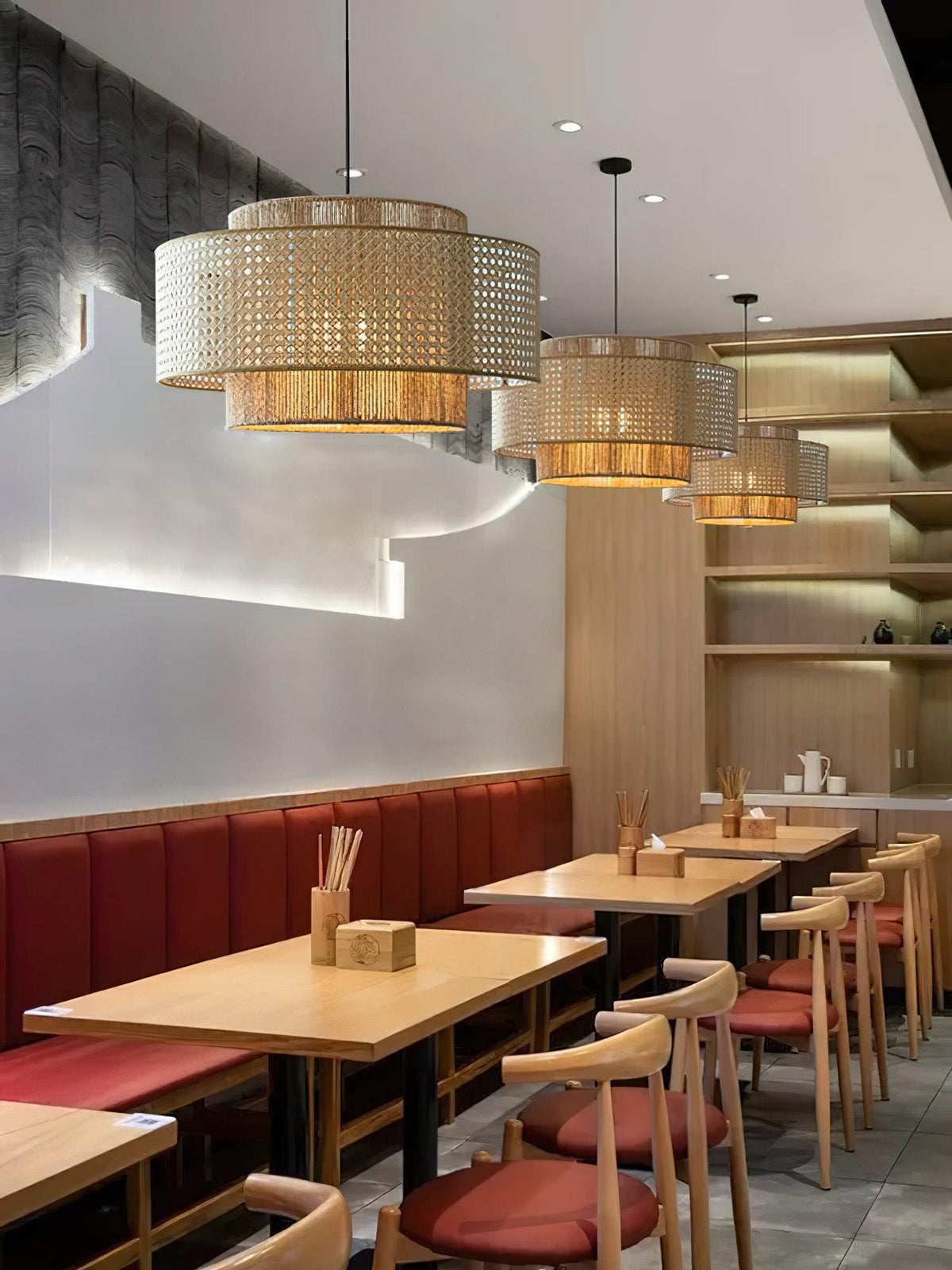 Handwoven Rattan Concentric Pendant Light for Modern Interiors