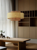 Handwoven Rattan Concentric Pendant Light for Modern Interiors