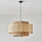 Handwoven Rattan Concentric Pendant Light for Modern Interiors