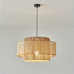 Handwoven Rattan Concentric Pendant Light for Modern Interiors