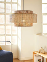 Handwoven Rattan Concentric Pendant Light for Modern Interiors
