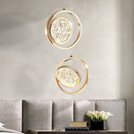 Concentric Ring Crystal Pendant Light