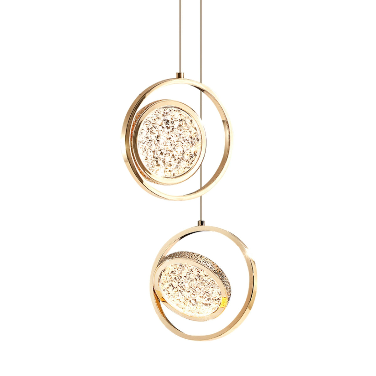 Concentric Ring Crystal Pendant Light