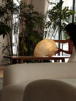Conch Bloom Sculptural Resin Table Lamp with Nautilus Shell Design