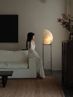 Conch Bloom Sculptural Resin Table Lamp with Nautilus Shell Design
