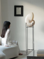 Conch Bloom Sculptural Resin Table Lamp with Nautilus Shell Design