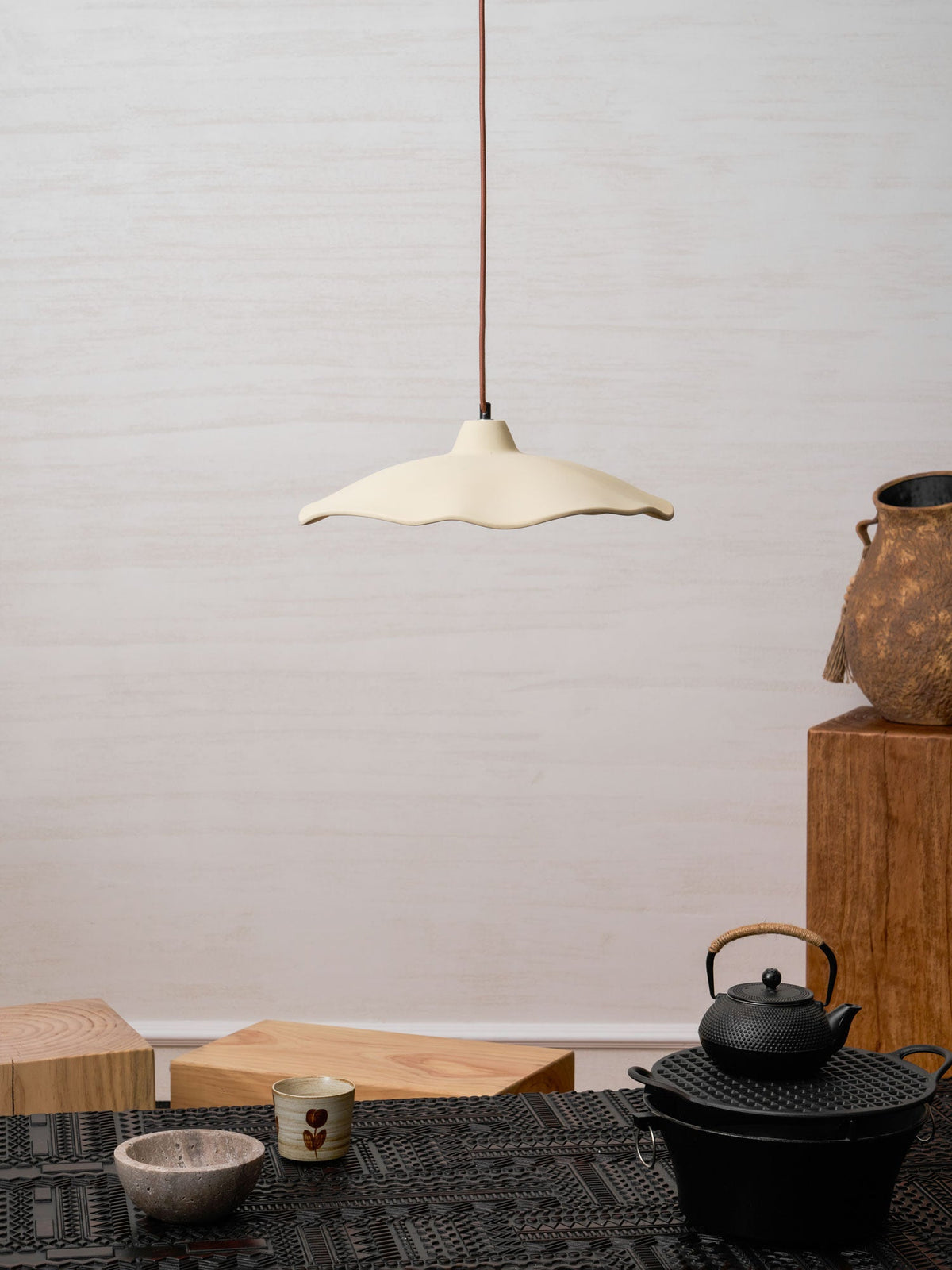 Artisan Concrete Petal Pendant Light for Modern Interiors