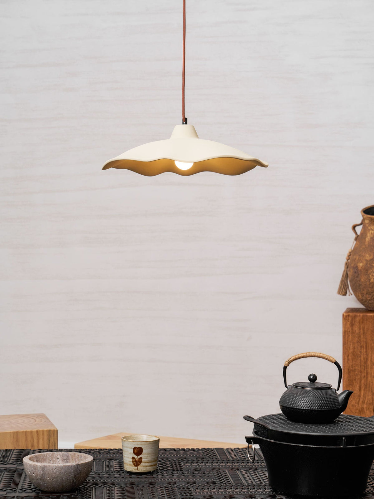 Artisan Concrete Petal Pendant Light for Modern Interiors