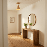 Cone Semi-Flush Ceiling Light in Walnut and Brass